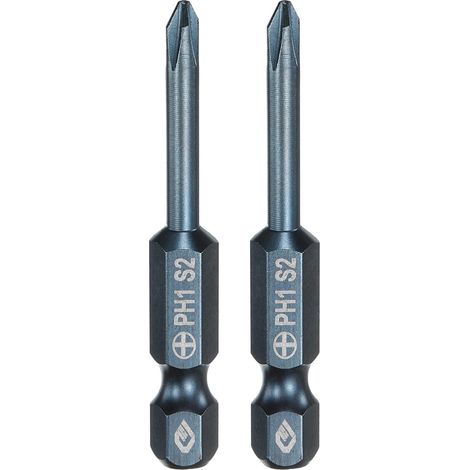 2 Pièce Embout de Tournevis Magnétique, PH1 1/4" Hex Tige 3.5mm Diamètre Tige 50mm Longueur Embout de Vissage Long Hexagonal en Acier S2 pour Retirer les Vis de Fixation (1/5)