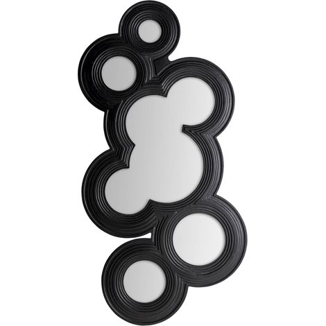 Miroir Contemporain Riley en Bois Noir - Noir ébène élégant et bois sophistiqué (1/4)