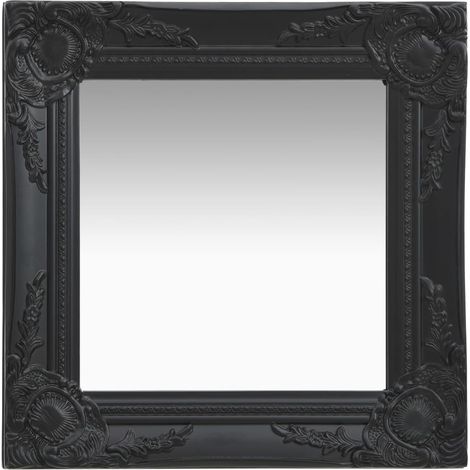 Wandspiegel im Barock-Stil 40x40 cm Schwarz