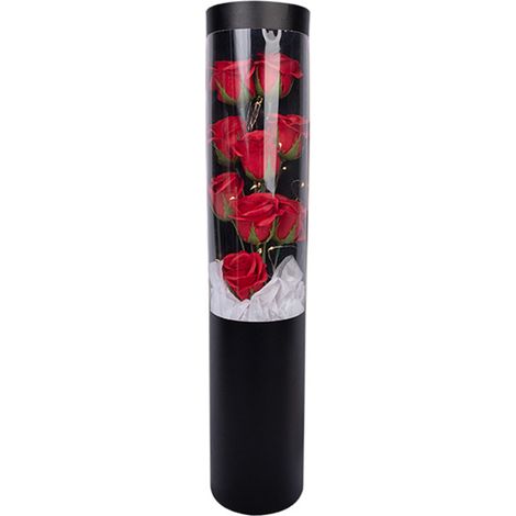 Bouquet de Roses en Savon - Coffret Cadeau Romantique avec Pétales Artificiels - Idée Cadeau Saint-Valentin pour Elle/Lui