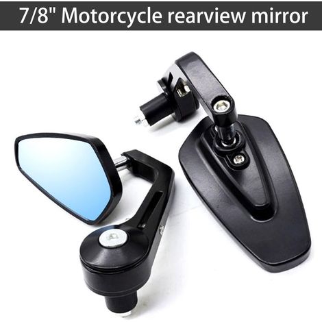 Rétroviseurs Moto NPTERBL pour Guidon 22mm Miroirs Latéraux Aluminium CNC Verre Bleu Anti-Reflet Réglables 360° (1/5)