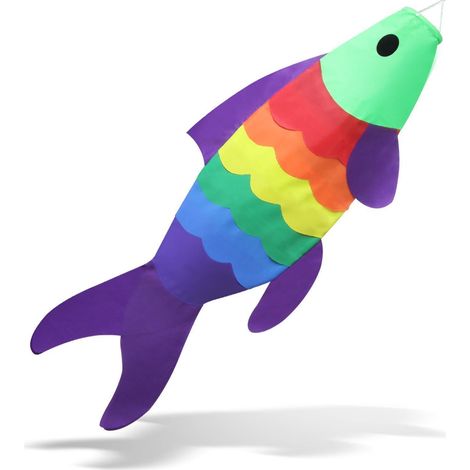 Karpfen Windsack 40 Zoll Regenbogen Koi Fisch Windspiel für Garten & Hof