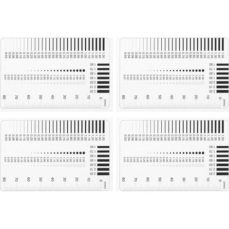 Règle de Mesure de Précision Transparente Blanche 4 Pièces Comparateur de Défauts, Plastique Portable à Haute Précision, Usage Construction et Fabrication (1/5)