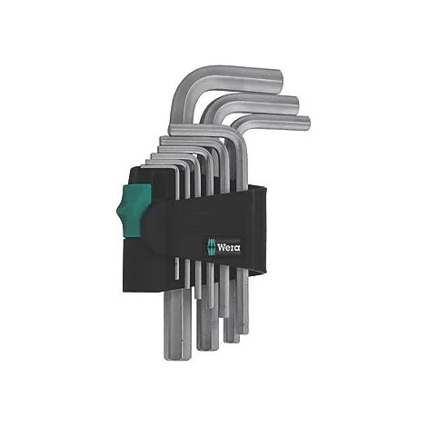 Wera 950/9 SM N Brugola interna Kit di chiavi a brugola 1.5 mm, 2 mm, 2.5 mm, 3 mm, 4 mm, 5 mm, 6 mm, 8 mm, 10 mm 9 par