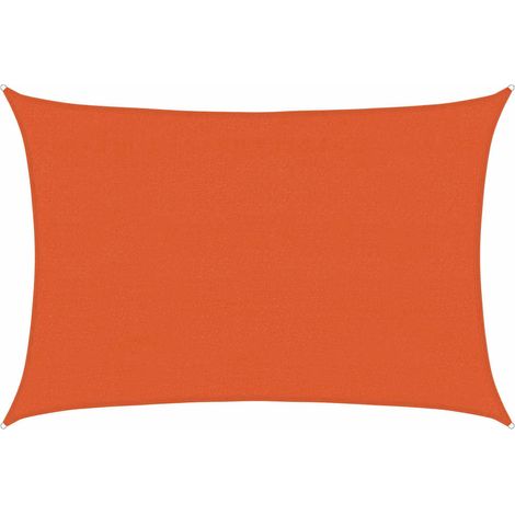 Vela Parasole Telo Ombra Parasole a Vela 160 g/m² Arancione 3,5x5 m in HDPE (1/5)