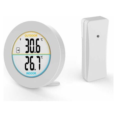Thermomètre Intérieur et Extérieur, Thermomètre sans Fil Numérique avec Capteurs Sonde, HD Écran LCD Détecteur de Température, Mémoire de Min/Max, Tendance, ℃/℉, Alimenté par Batterie (1/5)