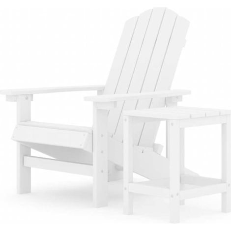 Maison Exclusive - Adirondack-Gartenstuhl mit Tisch HDPE Weiß (1/5)