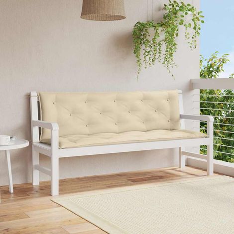 vidaXL Cojín de banco de jardín tela Oxford beige 150x(50+50)x7 cm (1/5)