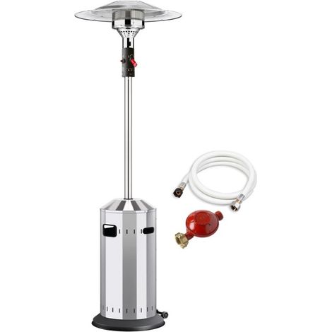 Favex – Parasol chauffant gaz 3 à 8 kW – Surface de chauffe jusqu'à 12 m² – Réflecteur en aluminium 76 cm – Système de sécurité double (1/5)