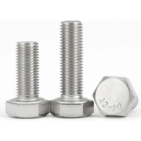 Vis à tête hexagonale en acier inoxydable 304 M6 M8 M10 M12 M14 M16 – extérieure pas fin (1/5)