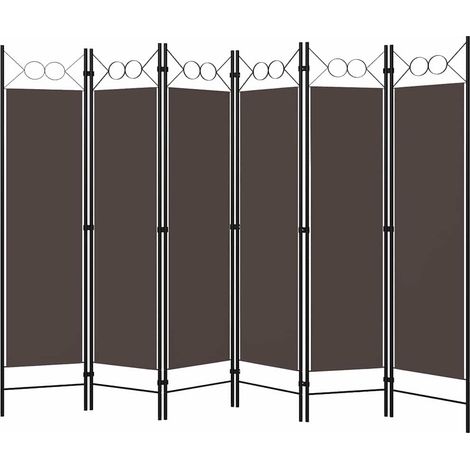 Paravent Cloison de séparation 6 panneaux, Pour Jardin, Balcon, Terrasse Marron 240x180 cm OIB2069E (1/5)
