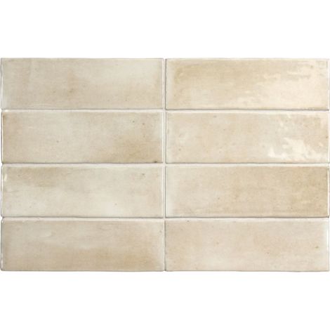 Eiffel Art Construction – Carrelage sol uni effet zellige bejmat marocain 5x15 cm crème beige brillant – Finition brillante pour murs intérieurs – Boîte de 0,50m2