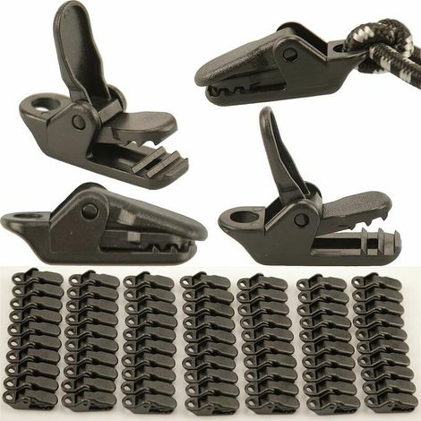 70 pcs de Fixation Bache Auvent, Clips de Verrouillage Clips de Bâche Clips Toile de Tente en Linoléum en Plastique pour Bache Auvent, Pinces à Bâche Tarp Clip Tent Clip (1/5)