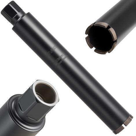 VEVOR Foret Diamant pour Carotteuse, Couronne de Carottage Humide Diametre 63,5 mm et Profondeur de Percage 356 mm, Trepan avec Filetage Interieur 1-1/4 po-7 32 mm-7, pour Beton Arme Maconnerie (1/5)