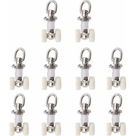 10 piezas de rieles deslizantes para cortinas, rodillos gemelos de plástico de aleación de aluminio (1/5)