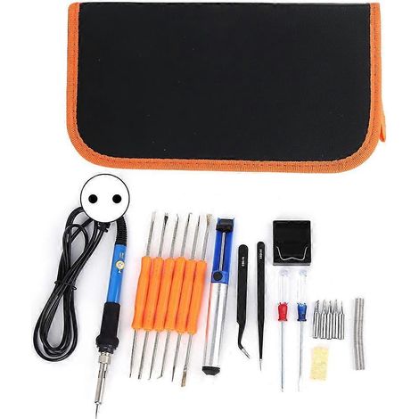 19-teiliges elektrisches Lötkolben-Set, sicheres und langlebiges Reparatur- und Schweißmaschinen-Zubehör, 60 W, EU-Stecker 220 V