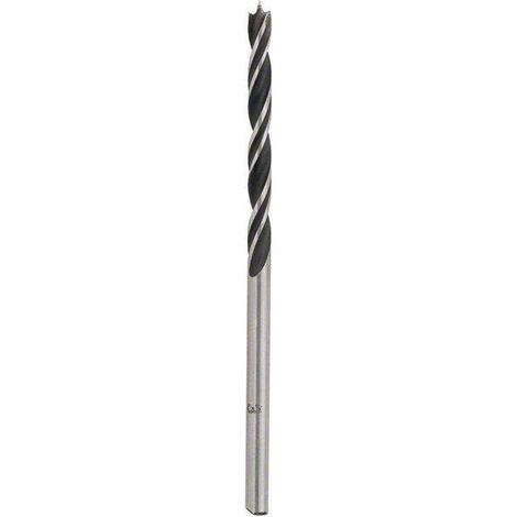Bosch – Mèche à bois pour perceuse 3 mm – Longueur de travail 33 mm – Longueur totale 61 mm – Pointe de centrage pour perçage précis (1/10)