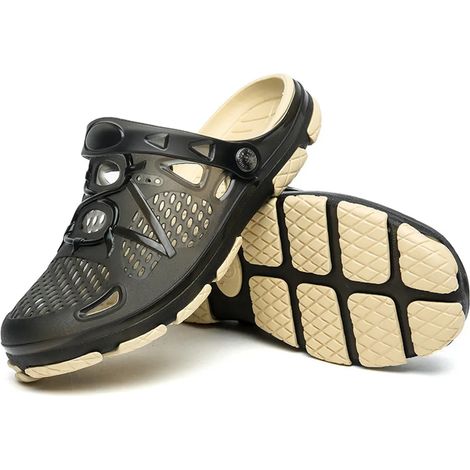 Clogs Homme Antidérapants Chaussures Aqua avec Sangle Réglable, Mules Légères à Enfiler pour Jardin Cuisine Extérieur Plage Cour Piscine Douche (1/5)