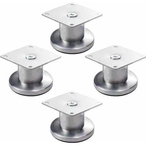Pieds de meuble réglables - 4 pieds de meuble réglables en acier inoxydable (argent) (3,8 cm) (1/5)
