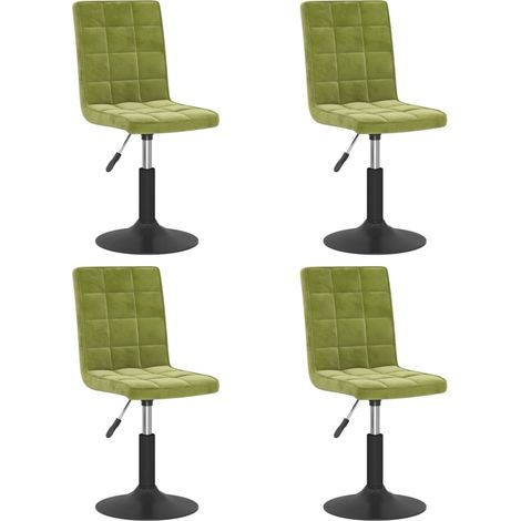 Sedie da Pranzo Girevoli 4 pz Verde Chiaro in Velluto vidaXL (1/5)