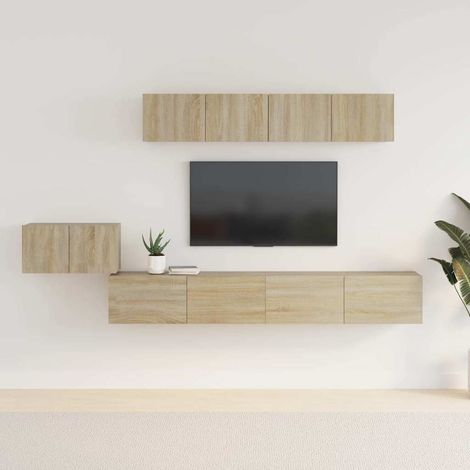 vidaXL 5 Piece TV Cabinet Set Sonoma Oak Engineered Wood (1/5)
