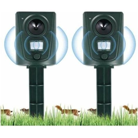 2023 2X Ultrasonic Cat Repellent for Gardens, Cat Repellent with Ground Stakes to Deter Dogs, Cats, and Birds, for Gardens, Fields, Nurseries, Waterproof (1/5)