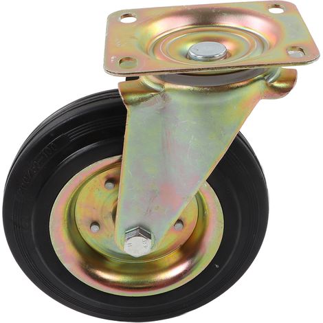 Roulette pivotante de 20 cm (8 po) avec moyeu en alliage, roulement à billes à filetage en caoutchouc, capacité de 200 kg (440 lb) pour chariot (1/5)