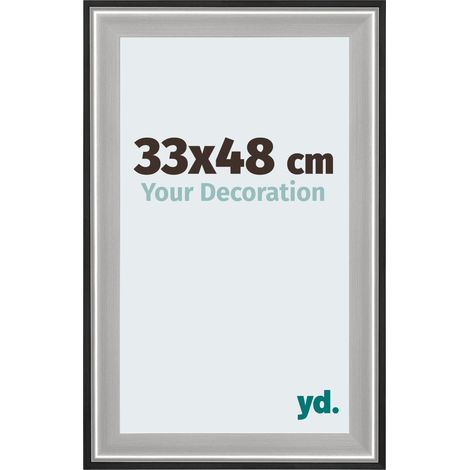 yd. - Cadre photo 33x48 - Noir Argent Poli - Bois - Birmingham (1/5)
