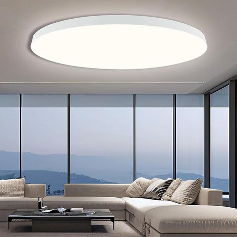 Plafonnier LED, Plafonnier Salle De Bain, Ø30CM 24W 4000K, 2700LM, IP44 Luminaire Blanc Neutre, Rond Blanc Lampe LED Chambre, Non Dimmable, Pour Chambre à Coucher Salle De Bain Salon Cuisine (1/5)