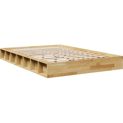 vidaXL Struttura Letto Senza Materasso 120x200 cm in Legno di Rovere (1/4)
