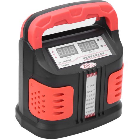 Chargeur de batterie intelligent 12V/24V avec écran LCD de réparation par impulsions, adapté aux voitures, motos et camions, prise standard nationale, 160V-260V. (1/5)