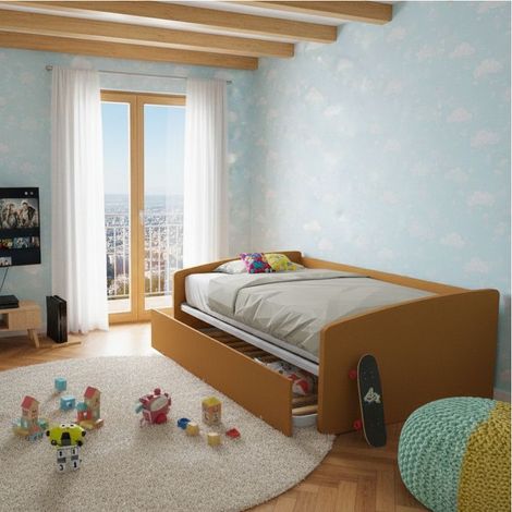 Divano letto 1 piazza e mezza con secondo letto estraibile - Ideale per camerette - Zolfo