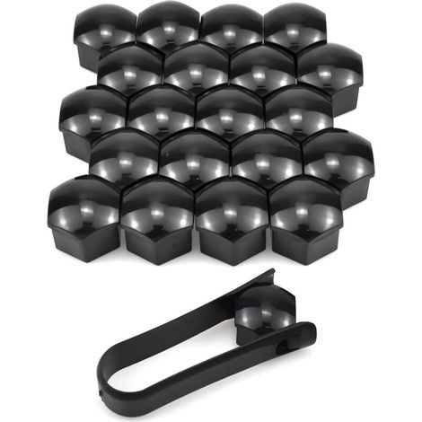 Cache Ecrou - 19 mm - Pour Protection Têtes de Vis et Écrous de Roue - 20 Pièces avec Outil de Démontage (1/5)