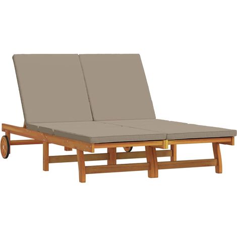vidaXL Sun Lounger Brown 125 x 200 x 84 cm Solid Acacia Wood