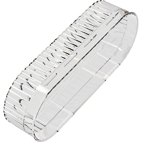 Étagère d'angle de douche en plastique, fixation murale sans perçage, pour salle de bain et toilettes, style ovale transparent.