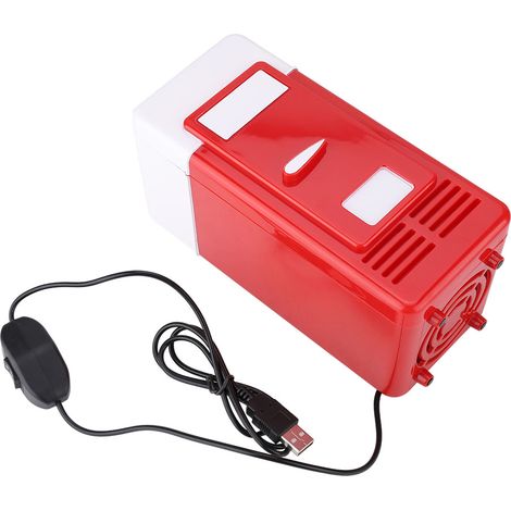 Mini réfrigérateur USB pour boissons rouge compact