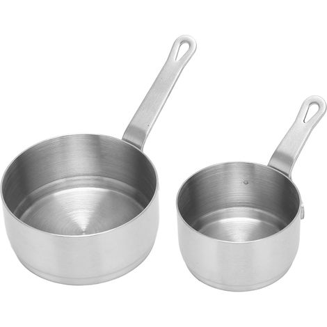 Lot de 2 mini-casseroles empilables en acier inoxydable 304 avec poignées, idéales pour les banquets et les pique-niques en plein air. (1/5)