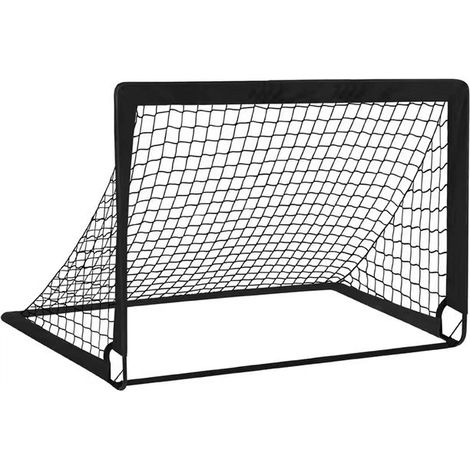 Filet de football portable Admiration, but d'entraînement pliable pour enfants, idéal pour les sports de plein air. Lot de deux noirs. (1/5)