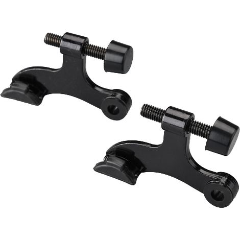 Tope de puerta ajustable de alta resistencia con pasador de bisagra, de 2 piezas, color plata envejecida con amortiguador de goma negra. (1/5)