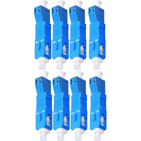 Lot de 8 connecteurs adaptateurs hybrides à fibre optique monomode 9/125μm SC/UPC mâle vers LC/UPC femelle pour wattmètres optiques. (1/5)