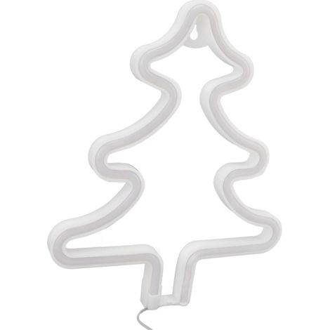 Enseigne lumineuse néon de Noël en forme de sapin, lampe USB décorative pour bureau ou mur. (1/5)