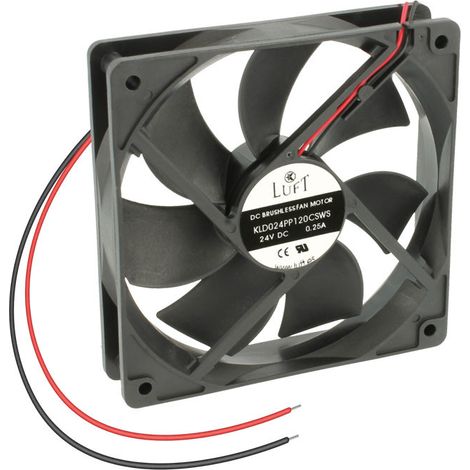 Ventilador 24vdc 120x120x25mm 6w 0,250ma 2 Cables Luft Kld024pp120csws