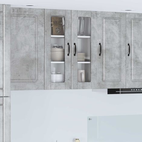 Küchenschrank mit Tür Beton Grau 60 x 31 x 80 cm Holzwerkstoff