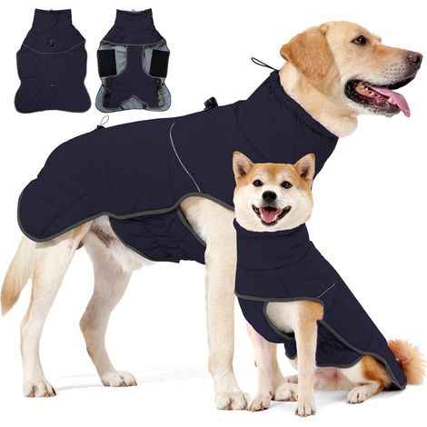 LaBlanc - Giacca invernale per cani con cinturino impermeabile, giacca calda ed ecologica a forma di D, giacca invernale riflettente per cani di piccola, media e grande taglia, giacca per cani, taglia