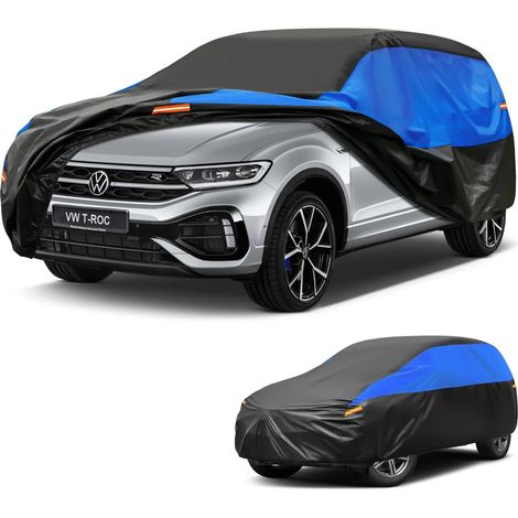 Housse Voiture Imperméable Respirante, SUV Bâche pour Volkswagen VW T-Roc Tiguan Limited, Bleu Noir Garage Complet de Voiture pour la Pluie Soleil poussière Protection et Doublure.,Convient pour VW T- (1/5)