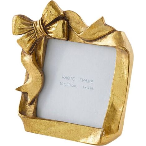 EDG Enzo De Gasperi Portafoto Natalizio con Fiocco 15,5 cm Oro Scuro in Poliresina – Decorazione di Natale