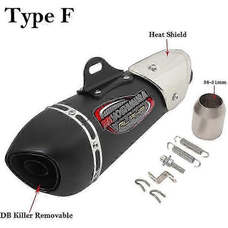 Yoshimura-silenciador De Carbono Universal Para Motocicleta, Tubo De Enlace De 51mm, Inoxidable, Gp, Para Gsxs750, R1, R3, R6, Mt07, R7( Type F)