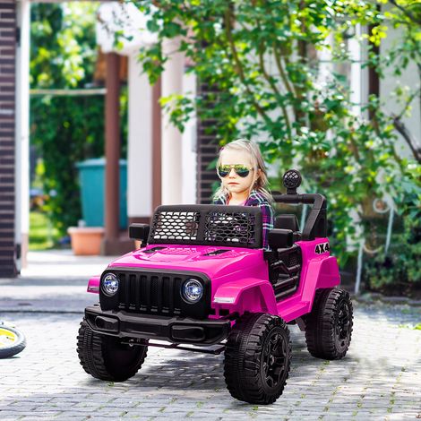 Coche Eléctrico para Niños de +3 Años Vehículo Todoterreno de Batería 12V con Control Remoto 100x65x72 cm Rosa (1/5)