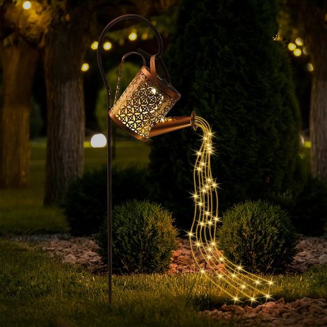 Arrosoir Solaire avec Guirlandes Lumineuses et Bâton de Berger, LED Lanterne Solaire Exterieur Jardin, Étanche Lampes Solaires Extérieures pour Jardin Noël Fête Patio Table Décoration (1/5)