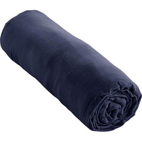 Drap Housse Gaze de coton - Bonnet 30 Cm - Plusieurs Tailles - Plusieurs Coloris - 190x140cm - bleu